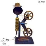 Antique Painted Wheel Design Table Lamp