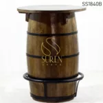 Barrel Drum Design Handcrafted Bar Table Set Barrel Drum Design Handcrafted Bar Table Set 2