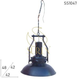 Black Finish Steel Hanging Lamp Design