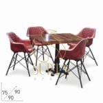 Comfortable Leather Metal Handrest Chair with Casting Table