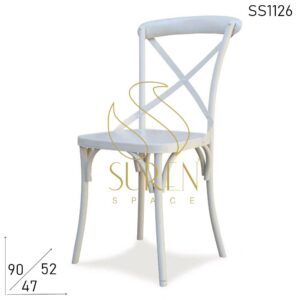Hotel Room Furniture Manufacturers & Suppliers in India - Suren Space Cross Back Metal Event Wedding Party Banquet Chair 1