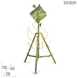 Distress Painted Folding Industrial Lamp