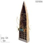 Distress Reclaimed Wood Wine Cabinet with Drawer