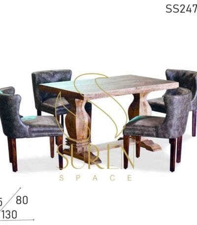 Fine Dine Upholstered Four Seater Restaurant Dining Set