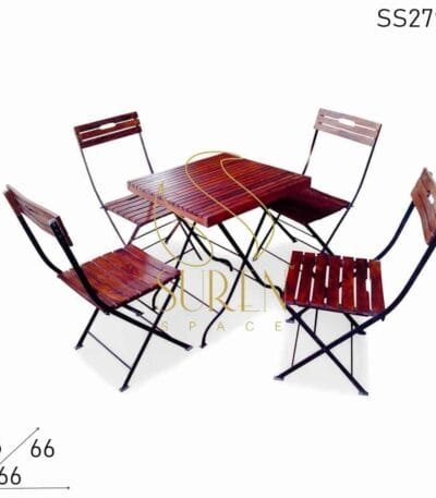 Folding Indian Rose Wood Cafe Cafeteria Bistro Dining Set