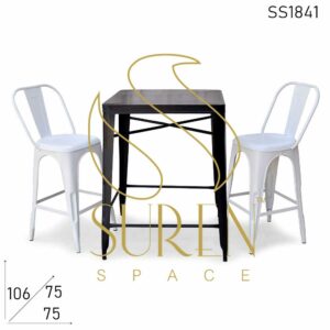 Iron Powder Coated Outdoor Bar Height Table Chairs Set