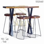 Live Edge Brewery Pub Table with Attractive Bar Stool
