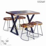 Live Edge Solid Wood Bistro Cafe Dining Set