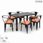 MS Black Metal Outdoor Restaurant Table Chairs Set