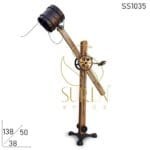 Mango Rough Finish Rustic Cycle Design Floor Lamp