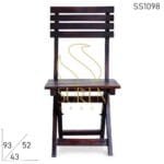 Mango Solid Wood Folding Cafe Bistro Semi Outdoor Camping Chair