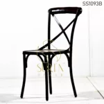 Metal Cross Back Bistro Chair For Outdoor Indoor