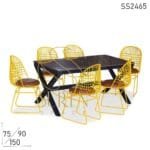Metal Mesh Iron Granite Outdoor Garden Park Dining Set