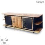 Movable Locker Shape Retro Entertainment Unit