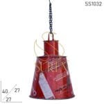 Old Metal Polish Box Recycled Hanging Lamp