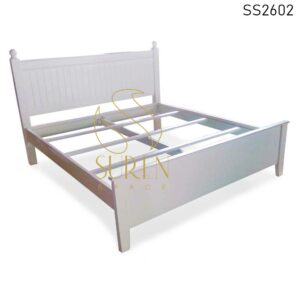 Pure White Luxury Interior Solid Wood Villa Bedroom Bed Design