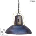Raw Finish Metallic Hanging Light