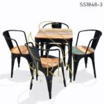 SS1851 Suren Space Metal Stackable Chairs Table Canteen Set