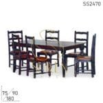 Solid Sheesham Wood Carved Folding Fine Dine Dining Table Set