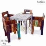 White Distress Reclaimed Semi Outdoor Resort Dining Set