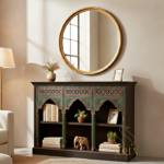 Old Indian Hand Carved Bookshelf Cum Display Cabinet