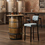 Farmhouse Barrel Drum Metal bar table and chair sets