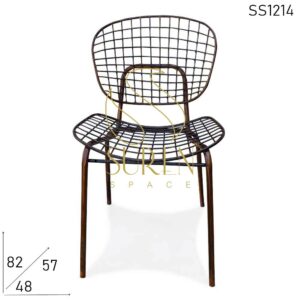 All-Weather Proof Rustic Metal Stackable Outdoor Chair