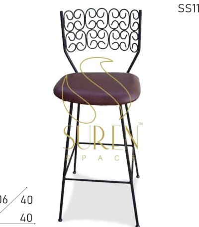 Bent Metal Artistic Indoor Outdoor Bar Pub Chair