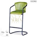 Bent Pipe Industrial Leather Bar Brewery Chair Design