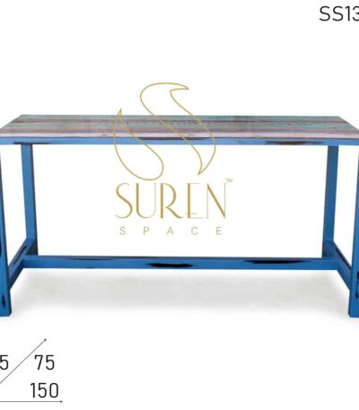 Blue Distress Reclaimed Wood Banquet Table