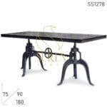 Cast Iron Adjustable Outdoor Restaurant & Bar Height Table