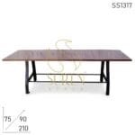 Cast Iron Foldable Mango Wood Industrial Table