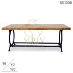 Cast Iron Foldable Mango Wood Restaurant Table