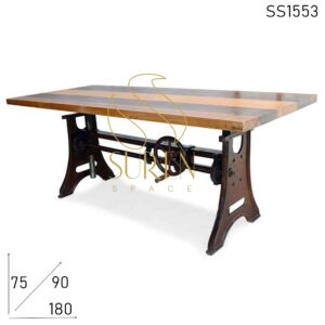Cast Iron Heavy Metal Adjustable Multi uses Regular Table Cum Pub Table