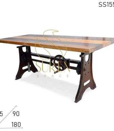 Cast Iron Heavy Metal Adjustable Multi uses Regular Table Cum Pub Table