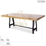 Cast Iron Mango Solid Wood Dining Restaurant Table