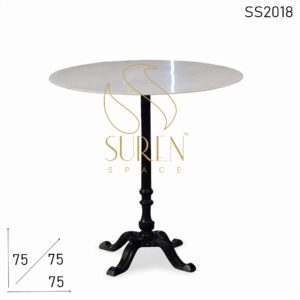 Cast Iron Marble Top Hotel Outdoor Space Folding Table