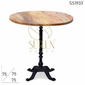 Casting Base Round Solid Wood Top Bistro Table