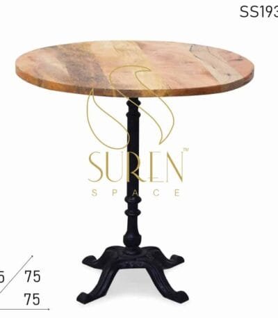 Casting Base Round Solid Wood Top Bistro Table