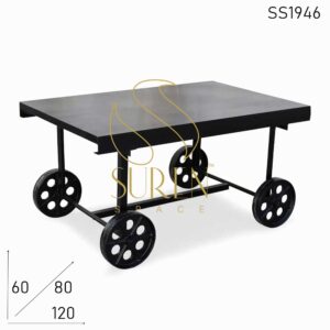 Casting Wheel Heavy Movable Metal Center Coffee Table