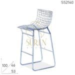 Comfortable Metal Seat Back Metal Finish Designer Bar Chair