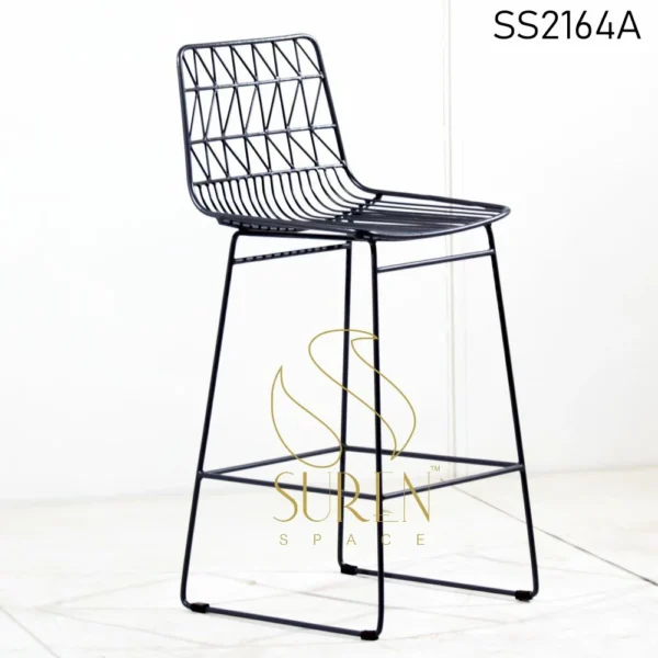 Crafted Metal Solid Base Outdoor All Weather Bar Chair