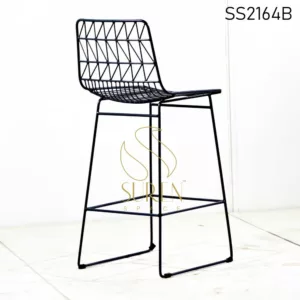 Crafted Metal Solid Base Outdoor All Weather Bar Chair
