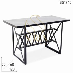 Cross Design Metal Outdoor Solid Frame Table