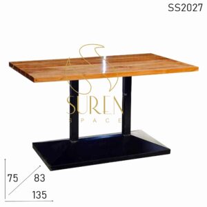 Dual Metal Base Heavy Weight Commercial Use Dining Table