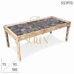 Dual Tone Distress Hand Carved Indian Style Dining Table