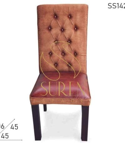 Duel Shade Canvas Leather Fine Dine Restaurant Chair