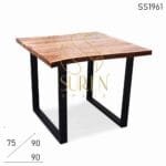 Folding Live Edge Solid Indian Wood Cafe Bistro Table