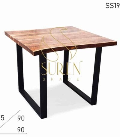 Folding Live Edge Solid Indian Wood Cafe Bistro Table