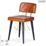 Genuine Leather Metal Restaurant Chair